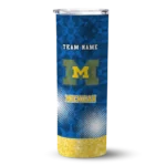 personalized-michigan-wolverines-starburst-tiles-blue-skinny-tumbler-best-selling.webp