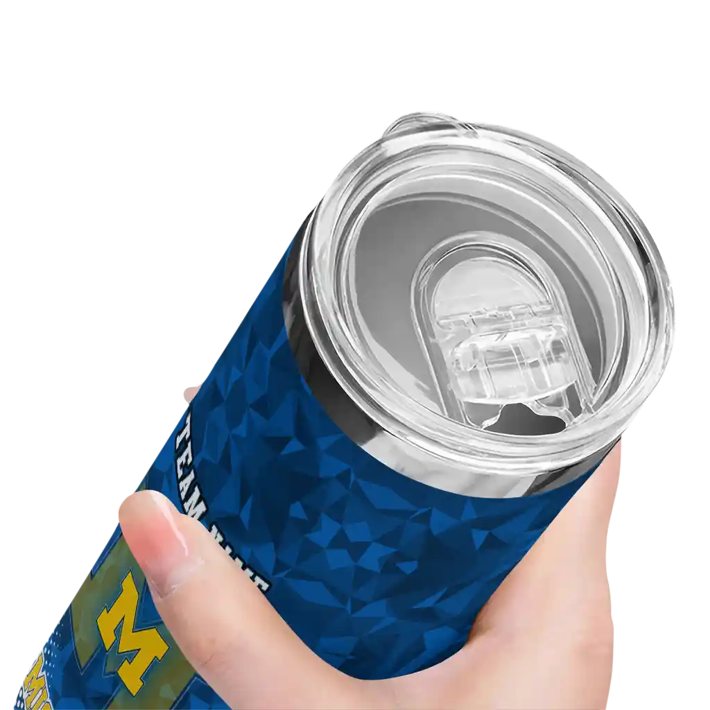 personalized-michigan-wolverines-starburst-tiles-blue-skinny-tumbler-high-quality.webp