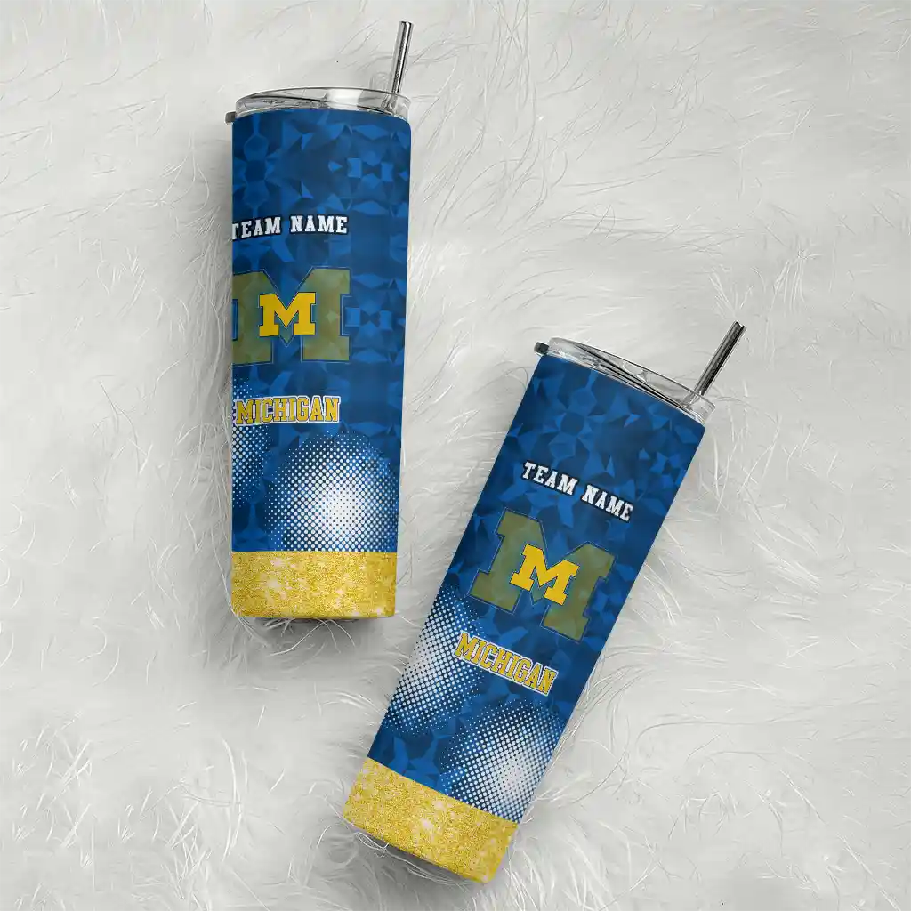 personalized-michigan-wolverines-starburst-tiles-blue-skinny-tumbler-top-rated.webp