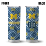 personalized-michigan-wolverines-zipper-leopard-blue-skinny-tumbler-best-selling.webp