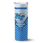 personalized-middle-tennessee-blue-raiders-chevron-stripes-blue-skinny-tumbler-best-selling.webp