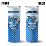 personalized-middle-tennessee-blue-raiders-chevron-stripes-blue-skinny-tumbler-best-selling.webp