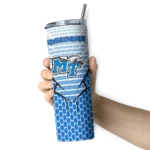 personalized-middle-tennessee-blue-raiders-chevron-stripes-blue-skinny-tumbler-best-selling.webp