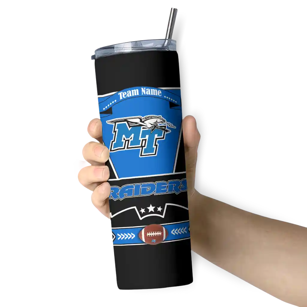 personalized-middle-tennessee-blue-raiders-helmet-belt-blue-black-skinny-tumbler-premium-grade.webp