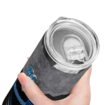 personalized-middle-tennessee-blue-raiders-hexagon-honeycomb-blue-black-skinny-tumbler-best-selling-1.webp