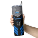 personalized-middle-tennessee-blue-raiders-hexagon-honeycomb-blue-black-skinny-tumbler-best-selling.webp