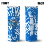 personalized-middle-tennessee-blue-raiders-metallic-grid-blue-skinny-tumbler-best-selling.webp