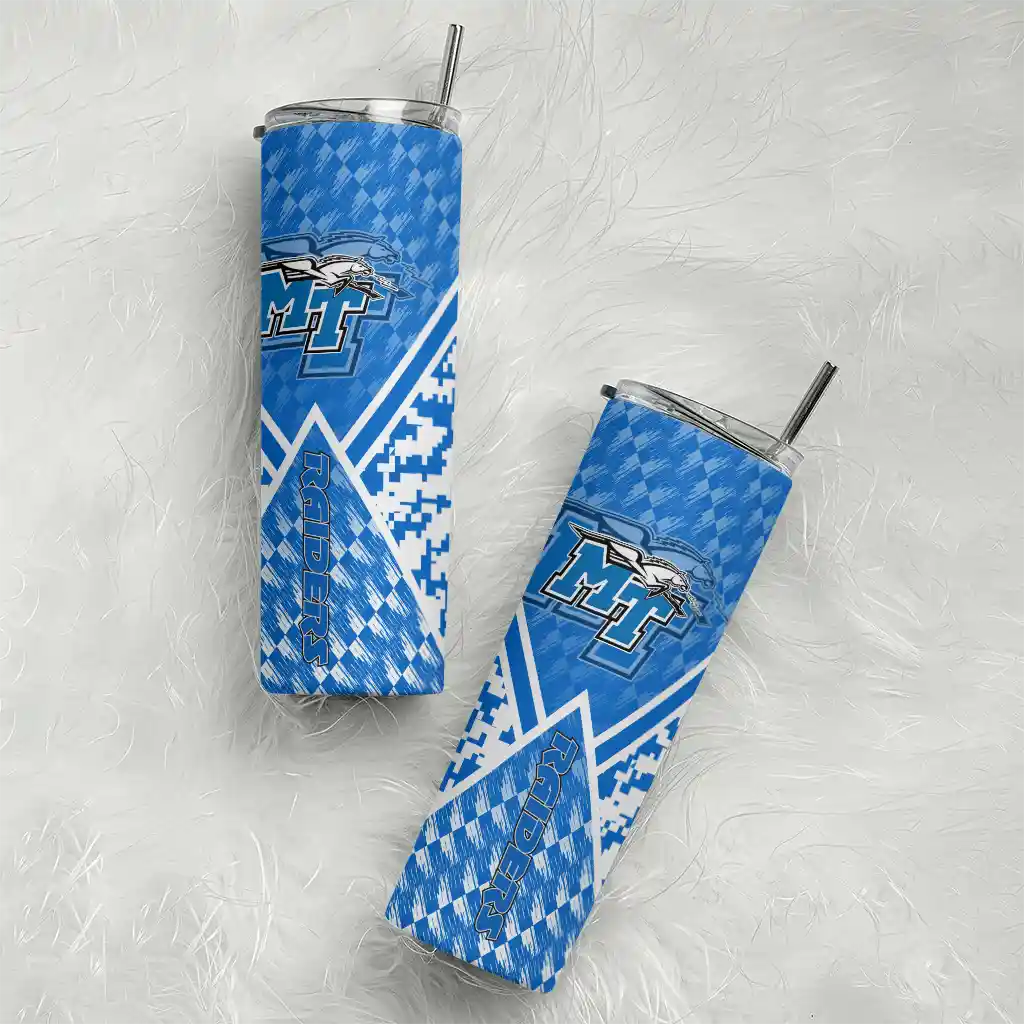 personalized-middle-tennessee-blue-raiders-monogram-burst-blue-white-skinny-tumbler-top-rated.webp