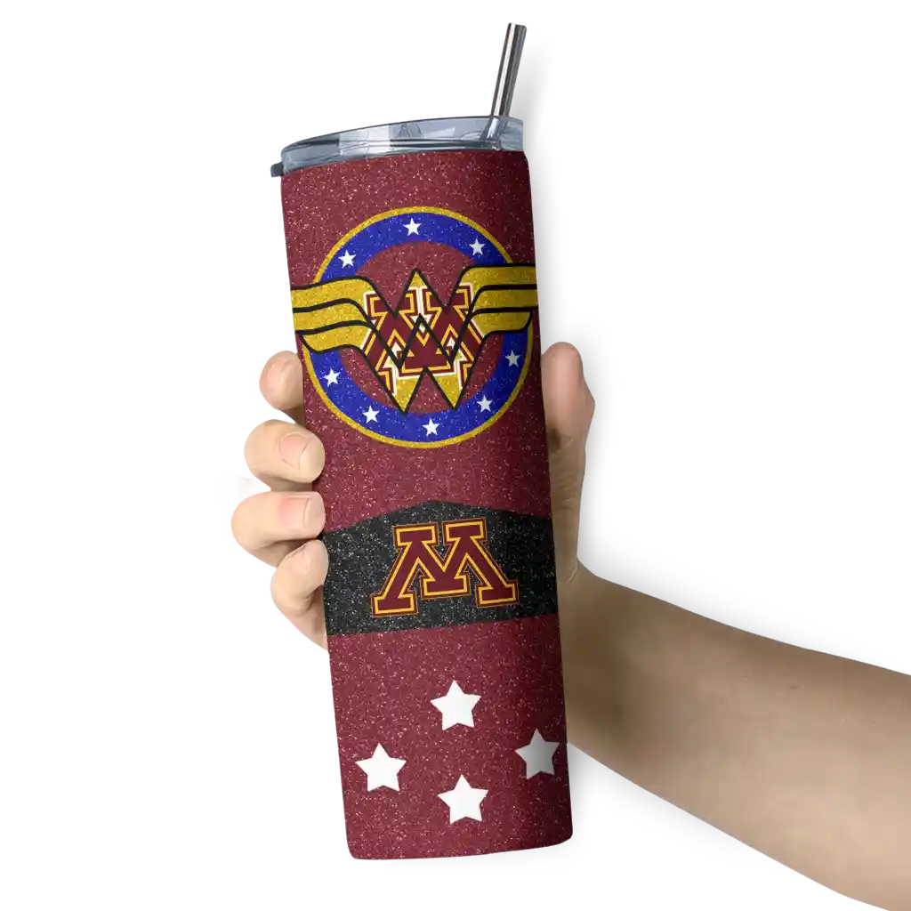 personalized-minnesota-golden-gophers-star-cluster-maroon-skinny-tumbler-premium-grade.webp