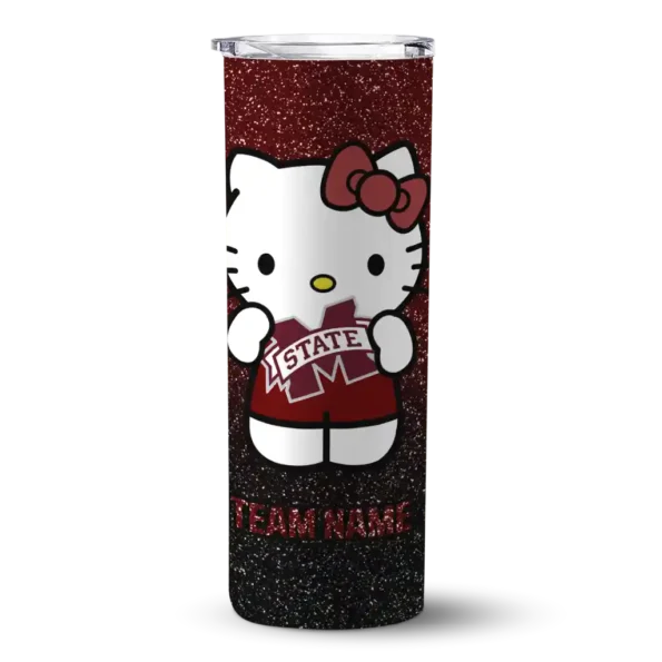 personalized mississippi state bulldogs hello kitty maroon black skinny tumbler best selling