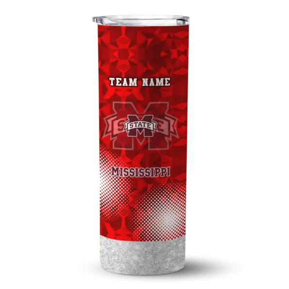 personalized mississippi state bulldogs starburst tiles maroon skinny tumbler best selling