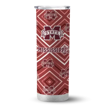Personalized Mississippi State Bulldogs Zipper Leopard Maroon Skinny Tumbler