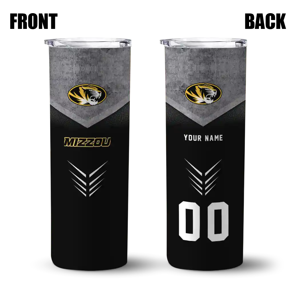 personalized-missouri-tigers-hexagon-honeycomb-black-skinny-tumbler-fashion-forward.webp
