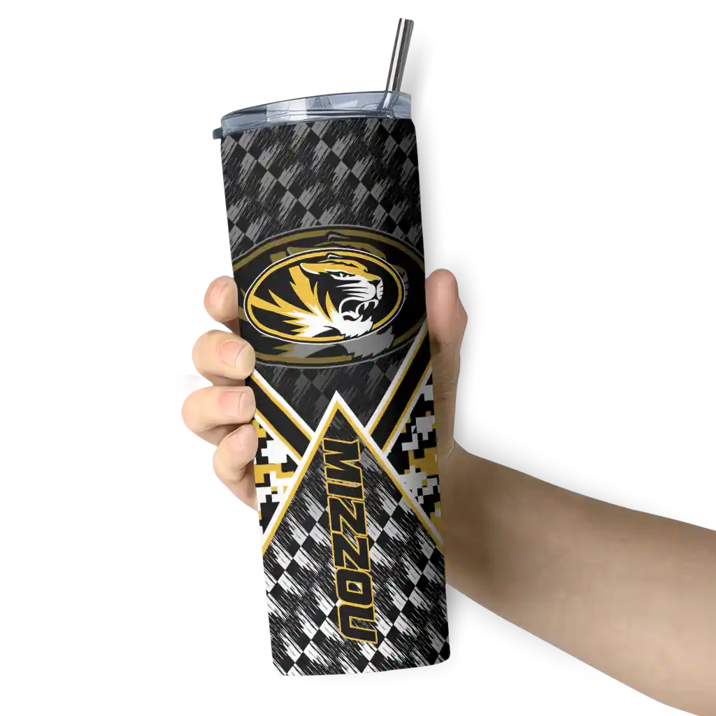 personalized-missouri-tigers-monogram-burst-black-white-skinny-tumbler-premium-grade.webp