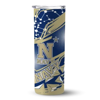 Personalized Navy Midshipmen Helmet Clash Blue Skinny Tumbler