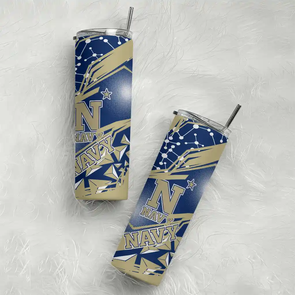 personalized-navy-midshipmen-helmet-clash-blue-skinny-tumbler-top-rated.webp