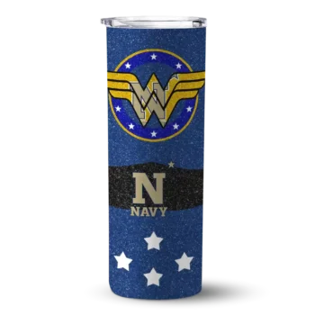 Personalized Navy Midshipmen Star Cluster Blue Skinny Tumbler