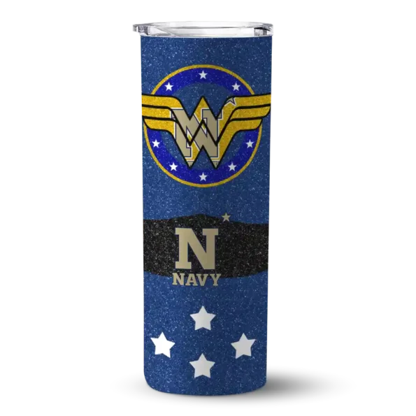 personalized navy midshipmen star cluster blue skinny tumbler best selling