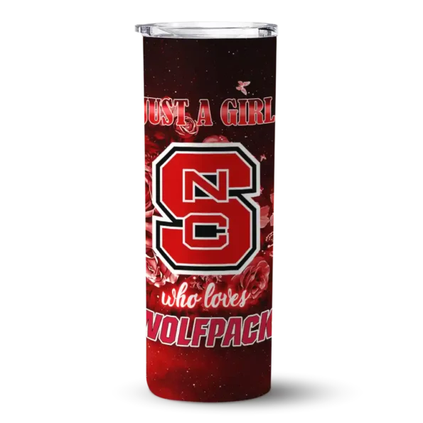 personalized nc state wolfpack rose romance red black skinny tumbler best selling