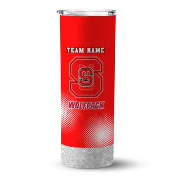 Personalized NC State Wolfpack Starburst Tiles Red Skinny Tumbler