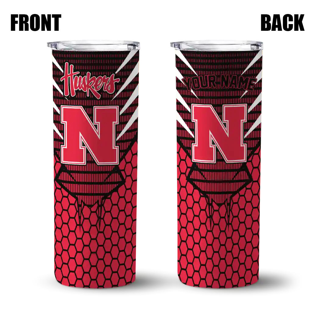personalized-nebraska-cornhuskers-chevron-stripes-red-skinny-tumbler-fashion-forward.webp