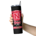 personalized-nebraska-cornhuskers-helmet-belt-red-black-skinny-tumbler-best-selling.webp