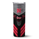 personalized-nebraska-cornhuskers-hexagon-honeycomb-red-black-skinny-tumbler-best-selling.webp