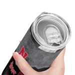 personalized-nebraska-cornhuskers-hexagon-honeycomb-red-black-skinny-tumbler-best-selling.webp