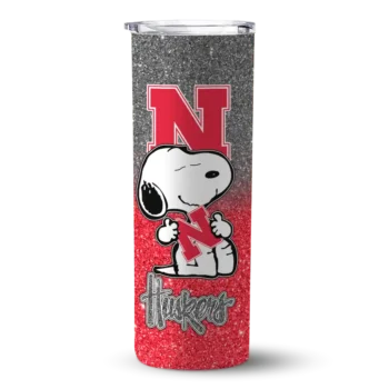 Personalized Nebraska Cornhuskers Snoopy Attitude Red Skinny Tumbler
