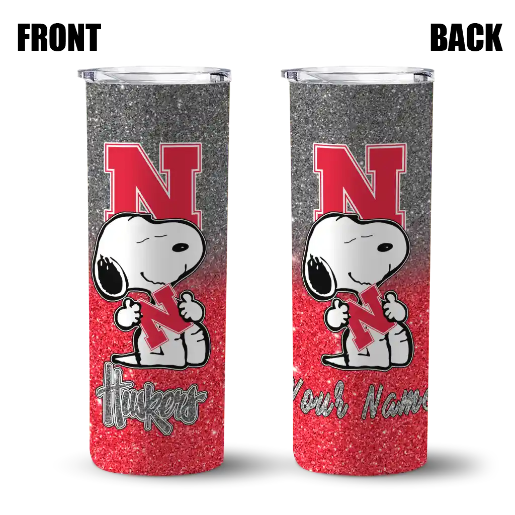 personalized-nebraska-cornhuskers-snoopy-attitude-red-skinny-tumbler-fashion-forward.webp