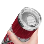 personalized-nebraska-cornhuskers-sparkle-drip-red-skinny-tumbler-best-selling.webp