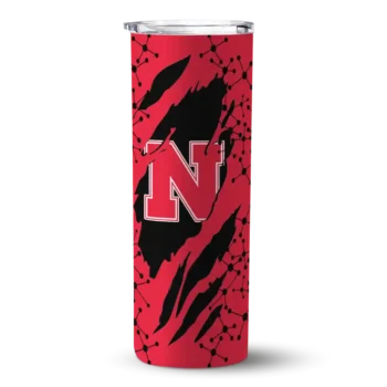 Personalized Nebraska Cornhuskers Star Pop Red Black Skinny Tumbler