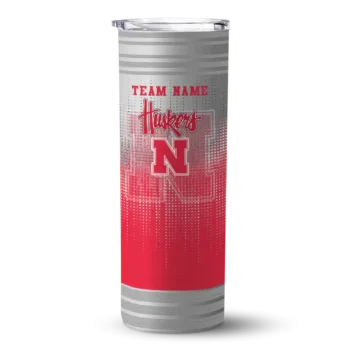 Personalized Nebraska Cornhuskers Swirl Texture Red Skinny Tumbler