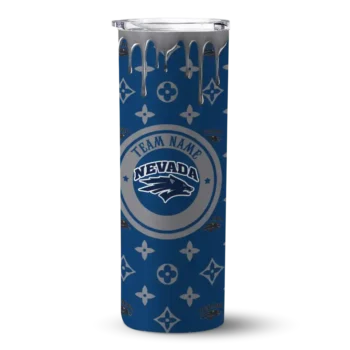 Personalized Nevada Wolf Pack Camo Streak Blue Skinny Tumbler