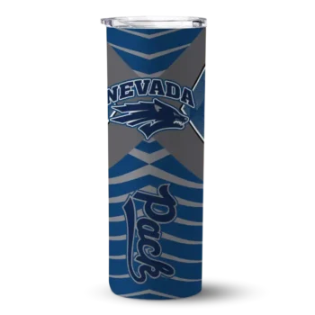 Personalized Nevada Wolf Pack Camo Texture Blue Skinny Tumbler