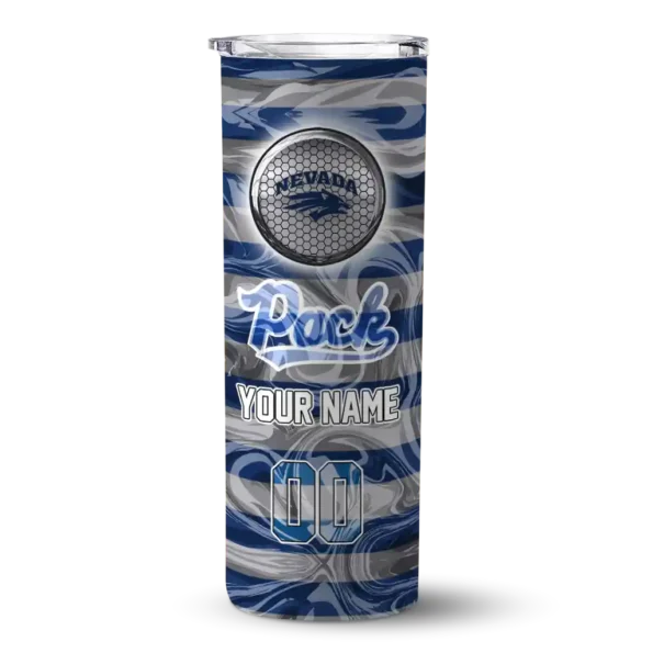 personalized nevada wolf pack patterned waves blue skinny tumbler best selling 1