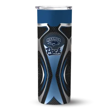 Personalized Nevada Wolf Pack Superman Emblem Blue Black Skinny Tumbler