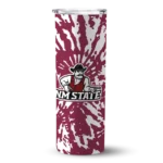 personalized-new-mexico-state-aggies-metallic-grid-crimson-skinny-tumbler-best-selling.webp
