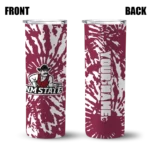 personalized-new-mexico-state-aggies-metallic-grid-crimson-skinny-tumbler-best-selling.webp