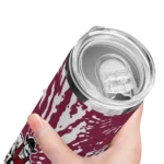 personalized-new-mexico-state-aggies-metallic-grid-crimson-skinny-tumbler-best-selling.webp