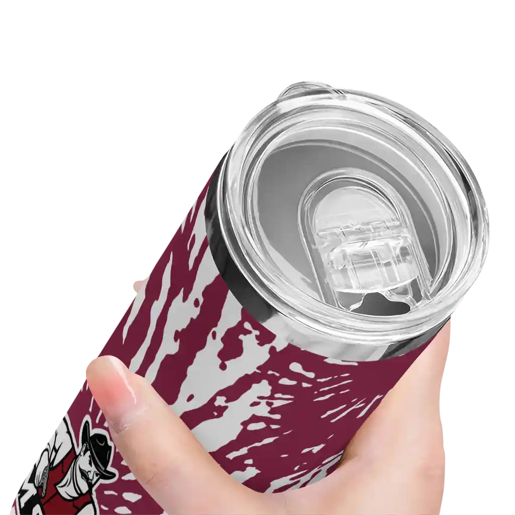 personalized-new-mexico-state-aggies-metallic-grid-crimson-skinny-tumbler-high-quality.webp