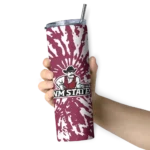 personalized-new-mexico-state-aggies-metallic-grid-crimson-skinny-tumbler-best-selling.webp