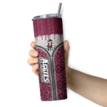 personalized-new-mexico-state-aggies-sparkle-drip-crimson-skinny-tumbler-best-selling.webp