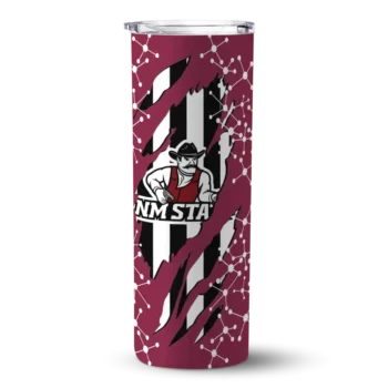 Personalized New Mexico State Aggies Star Pop Crimson Black Skinny Tumbler
