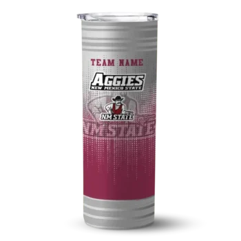 Personalized New Mexico State Aggies Swirl Texture Crimson Skinny Tumbler