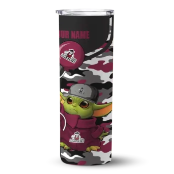 Personalized New Mexico State Aggies Yoda Camo Crimson Black Skinny Tumbler