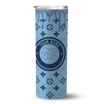 North Carolina Tar Heels Tumber - Personalized Camo Streak Skinny Light Blue