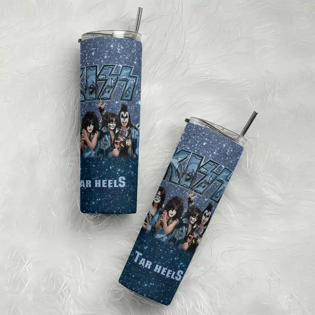 personalized-north-carolina-tar-heels-kiss-band-navy-blue-skinny-tumbler-top-rated.webp