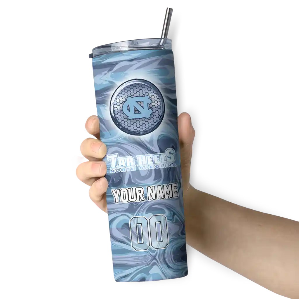 personalized-north-carolina-tar-heels-patterned-waves-light-blue-skinny-tumbler-premium-grade-1.webp