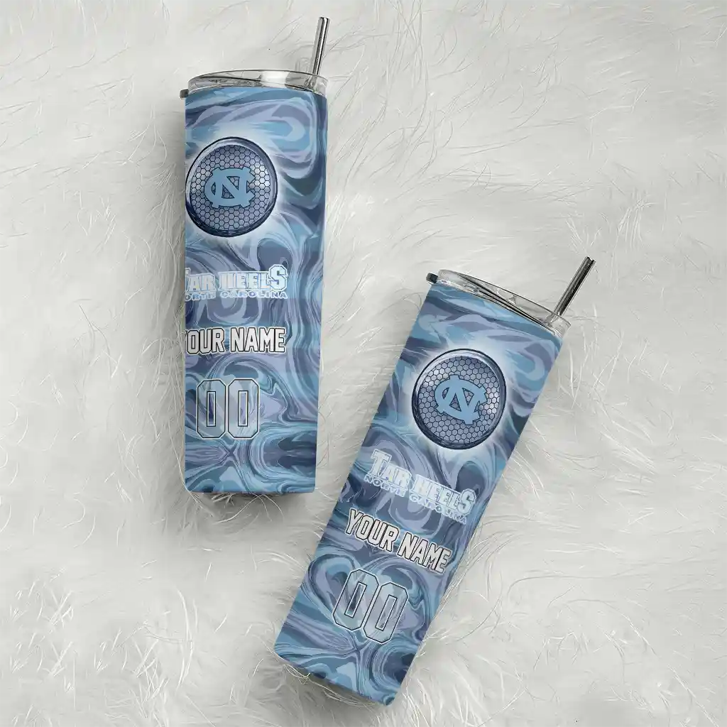 personalized-north-carolina-tar-heels-patterned-waves-light-blue-skinny-tumbler-top-rated-1.webp